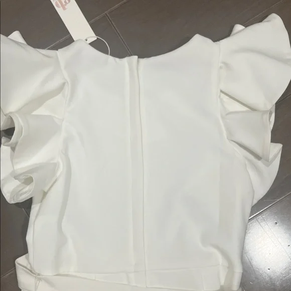 GB Girls Elegant White Ruffle Jumpsuit - Picture 10 of 11